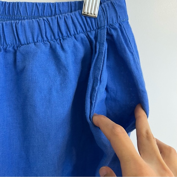 Flax Blue Wide Leg Pants Relaxed Fit - Picture 8 of 12